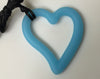 1 Silicone Heart Teether / Pendant in Translucent Blue - Silicone Teething, Silicone Teether, Teething Pendant
