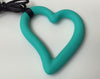 1 Silicone Heart Teether / Pendant in Teal - Silicone Teething, Silicone Teether, Teething Pendant