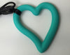 1 Silicone Heart Teether / Pendant in Teal - Silicone Teething, Silicone Teether, Teething Pendant